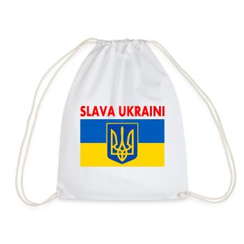 Slava ukraini - Drawstring Bag - white - Front