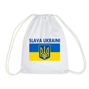 Slava ukraini - Drawstring Bag - white - Front