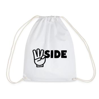 Westside W finger sign - Drawstring Bag - white - Front