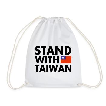 Stand with taiwan - Drawstring Bag - white - Front