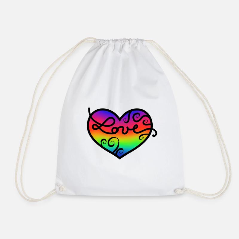 Love - Drawstring Bag - white