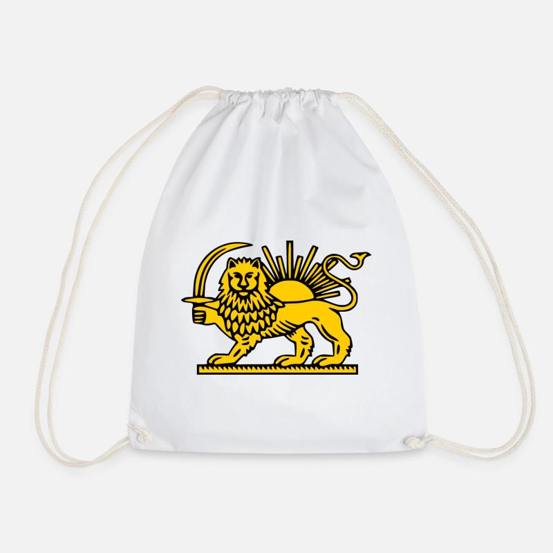 Iran lion - Drawstring Bag - white