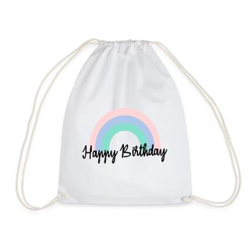 ALLES GUTE ZUM GEBURTSTAG. ALLES GUTE ZUM GEBURTSTAG. JAHRESTAG. - Turnbeutel - Weiß - Vorne