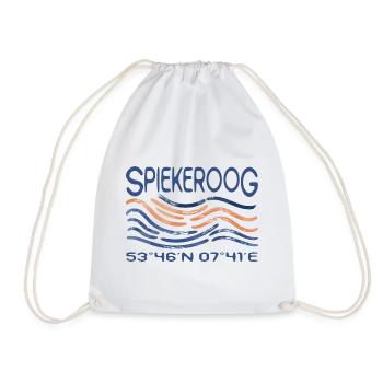Spiekeroog North Sea Island GPS coordinates - Drawstring Bag - white - Front