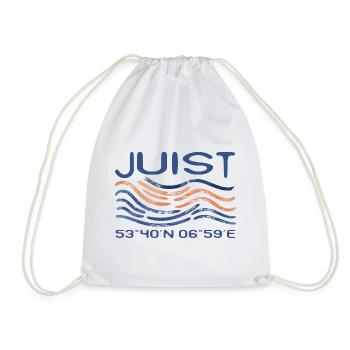 Juist GPS coordinates North Sea Island Sea - Drawstring Bag - white - Front