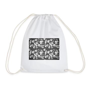 Deco pattern grey-white - Drawstring Bag - white - Front