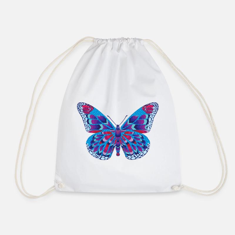 Butterfly - Drawstring Bag - white