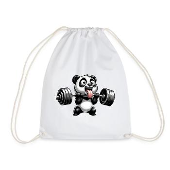 panda workout krafttraining gewichtheber lustig - Turnbeutel - Weiß - Vorne