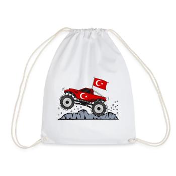 Monster Truck Drapeau de la Turquie - Sac de sport léger - blanc - Devant