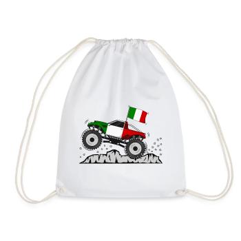 Italien Flagge Monstertruck  - Turnbeutel - Weiß - Vorne
