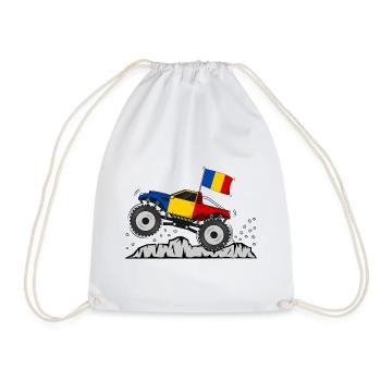 Monster Truck du drapeau roumain - Sac de sport léger - blanc - Devant