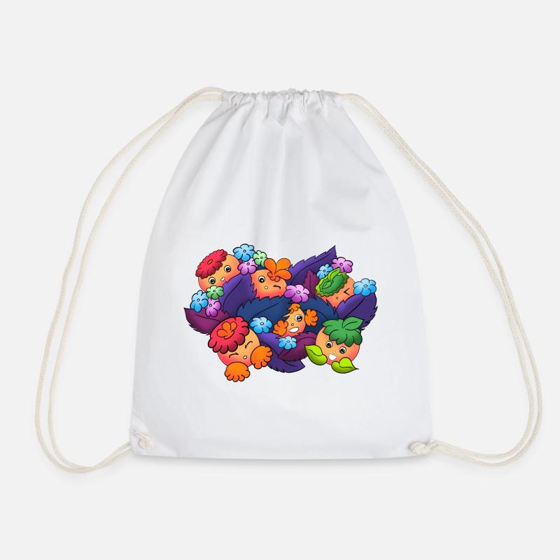 Dreamy knobs in autumn leaves - Drawstring Bag - white