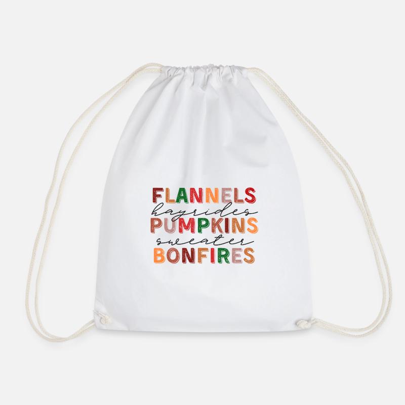 🍂 Flannels, Pumpkins & Bonfires – Fall Vibes  - Turnbeutel - Weiß