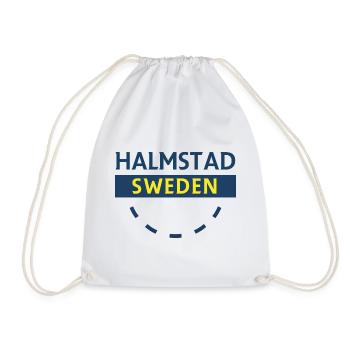 Halmstad Sweden Vintage Sign - Drawstring Bag - white - Front