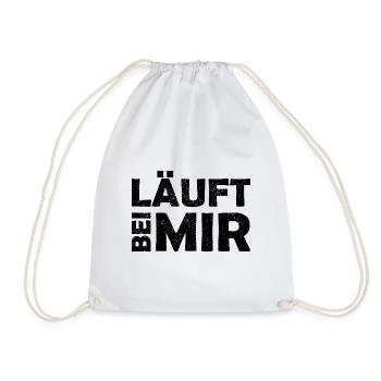 Runs with me - Cool saying - Running - Drawstring Bag - white - Front