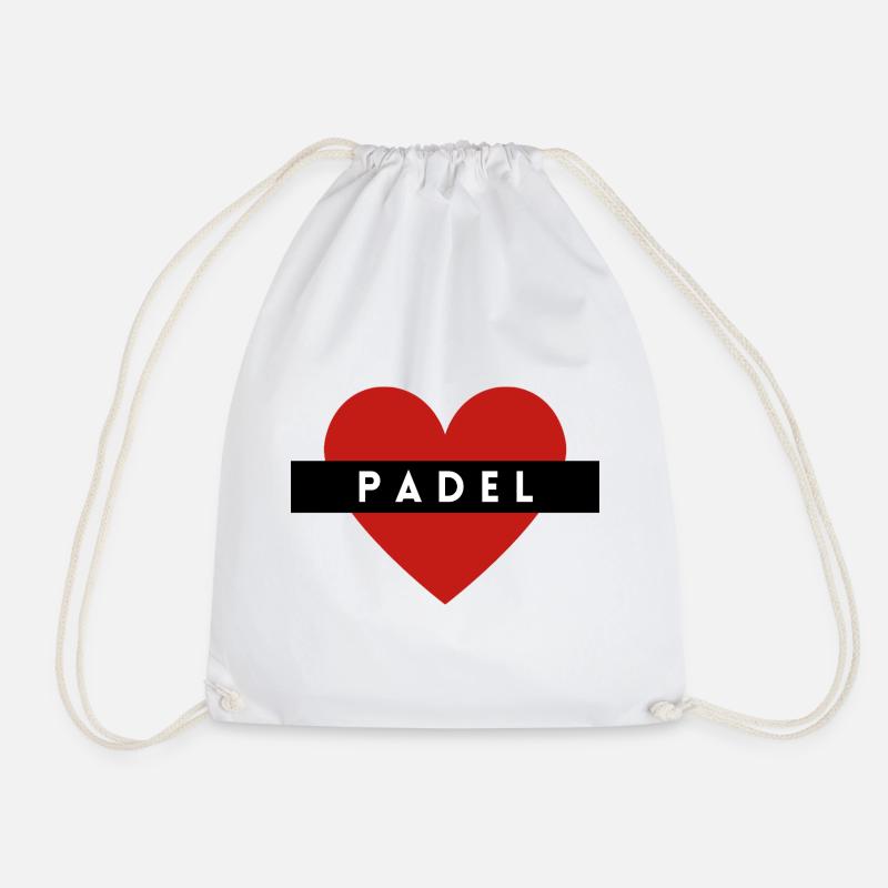 Padel Love / Heart - Drawstring Bag - white