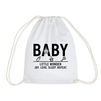 Baby Little Wonder Minimalist Design - Drawstring Bag - white - Front