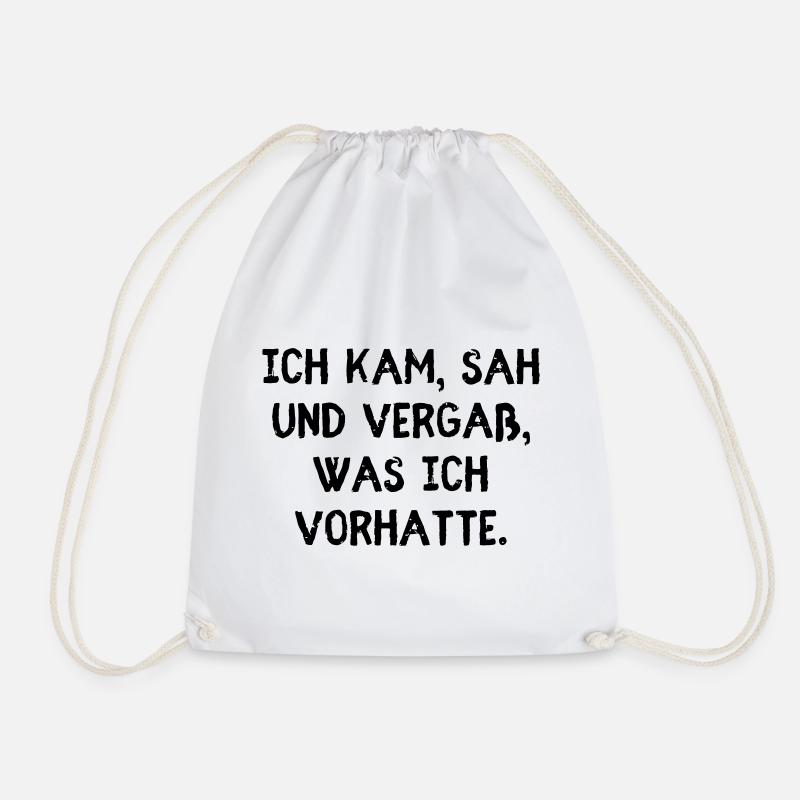 I came, saw and forgot what I was going to do. - Drawstring Bag - white