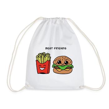 Meilleurs amis : Burger & Fries Duo - Sac de sport léger - blanc - Devant