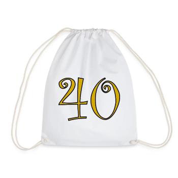 40. 40 YEARS. 40th ANNIVERSARY. 40 YEARS ANNIVERSARY. - Drawstring Bag - white - Front