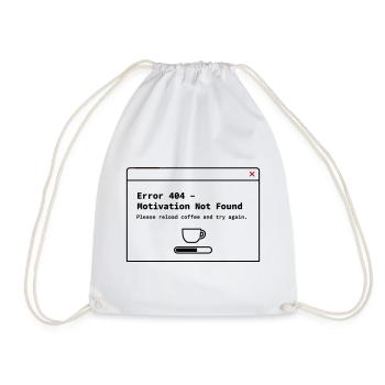 404 Motivation nicht gefunden– System Error Coffee - Turnbeutel - Weiß - Vorne