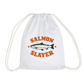 Humour drôle de Salmon Slayer Fishing - Sac de sport léger - blanc - Devant