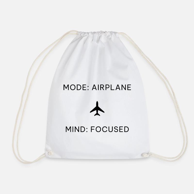 Mode Airplane Mind Focused – Digital Detox Spruch - Turnbeutel - Weiß