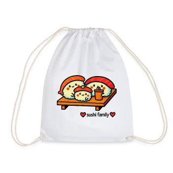 Famille sushi heureuse - Sac de sport léger - blanc - Devant