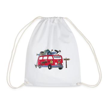 Norway Camper Motif Vanlife Camping Holiday - Drawstring Bag - white - Front