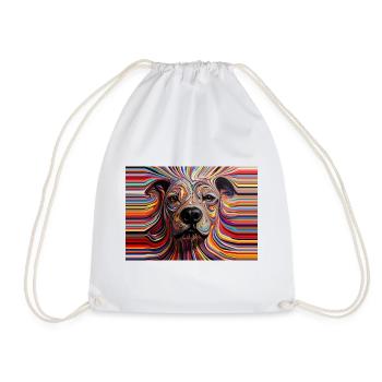 Psychedelic Staffie - 128 - Drawstring Bag - white - Front