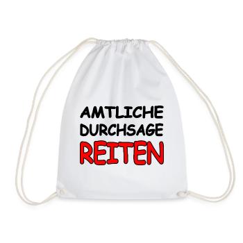 Reiten - Turnbeutel - Weiß - Vorne