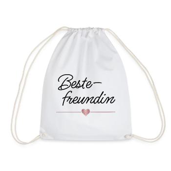 Beste Freundin Herz Geschenk Freundschaft - Turnbeutel - Weiß - Vorne
