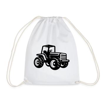 Traktor Schlepper Symbol - Turnbeutel - Weiß - Vorne