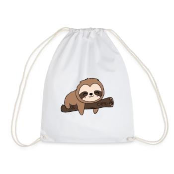 Süßes Faultier - Kawaii - Turnbeutel - Weiß - Vorne