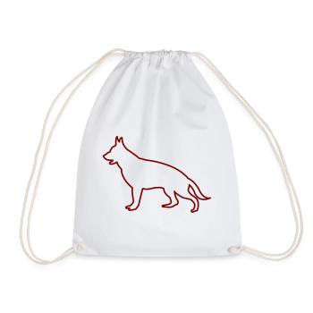 Hund Silhouette - Turnbeutel - Weiß - Vorne
