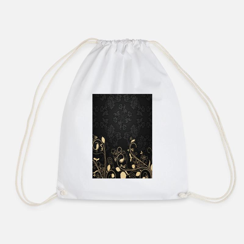 Floral pattern - Drawstring Bag - white