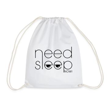 Tired - need sleep now! - Drawstring Bag - white - Front