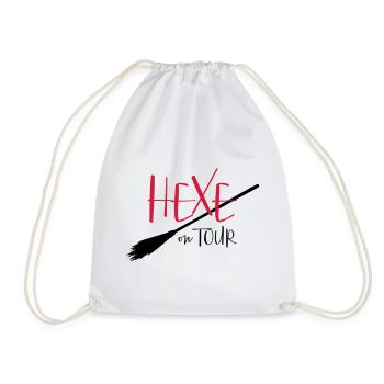 Hexe on tour - Party, Fasching, Halloween - Turnbeutel - Weiß - Vorne