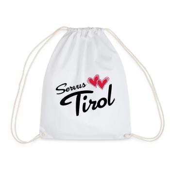 Servus Tyrol with double heart - Drawstring Bag - white - Front