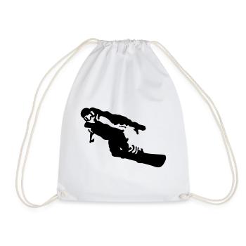 snowboarder - Drawstring Bag - white - Front