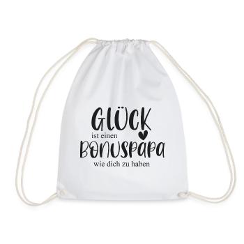 Bonuspapa Vatertag Geschenk Glück Stiefvater - Turnbeutel - Weiß - Vorne