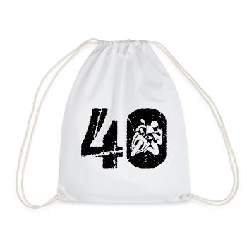 Motorcycle 40 Motorcyclist Moto - Drawstring Bag - white - Front