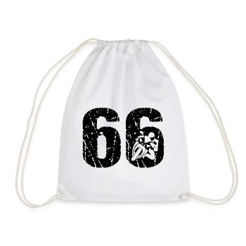 Motorcycle 66 Motorcyclist Moto - Drawstring Bag - white - Front