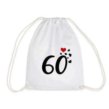 60e anniversaire coeurs 60 - Sac de sport léger - blanc - Devant