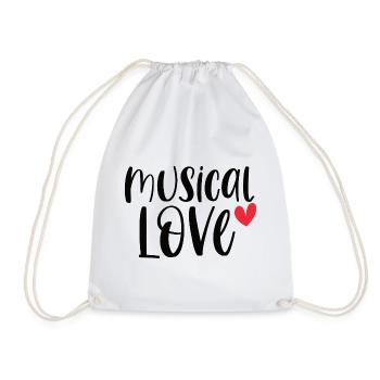Musical Love Theater Drama Broadway Gift - Drawstring Bag - white - Front