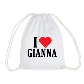 T-Shirt Ich liebe Gianna T-Shirt Geschenkidee - Turnbeutel - Weiß - Vorne