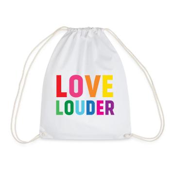 LGBTQ Pride Month - Love Louder - Drawstring Bag - white - Front