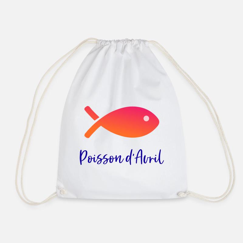 POISSON. POISSON D'AVRIL - Sac de sport léger - blanc