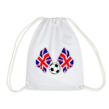 Zwei englische Flaggen Fußball England - Turnbeutel - Weiß - Vorne