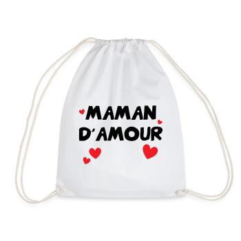 Maman d'Amour - Mother's Day - Drawstring Bag - white - Front